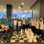 Scacchiera gigante all'interno dello Stadio Olimpico di Roma